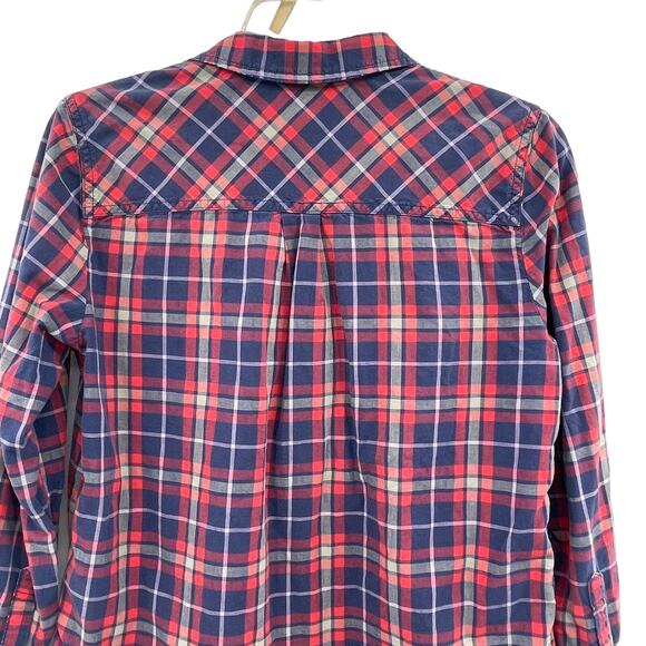 J. Crew Women Cotton Plaid Pattern Button Up Long Sleeve Shirt - Picture 8 of 9